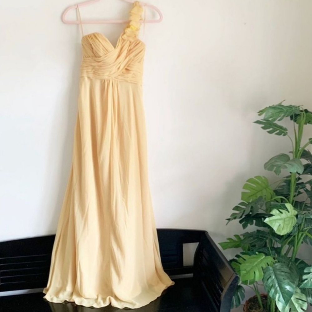Allure Bridesmaids - Size 2 - Style 1267 - One Shoulder Chiffon Gown - EUC